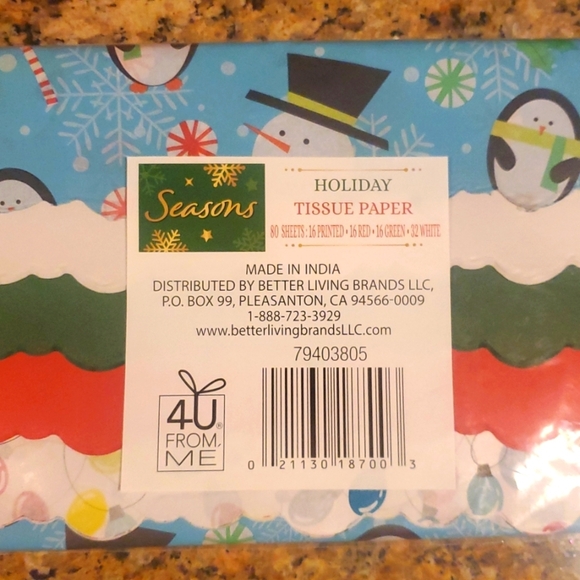 Other - Holiday Tissue Paper - Red, Green, White -80 Sheets Total